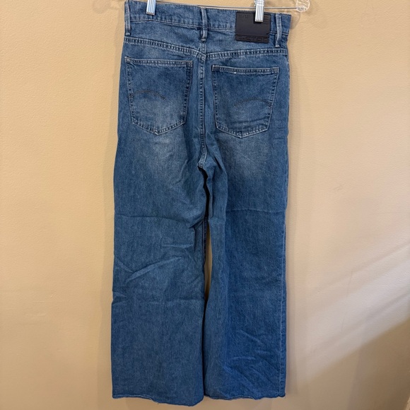 G-Star Women’s Jeans Ultra High Deck Wide Leg Raw Hem Size 27 Waist x 30 Length - Picture 4 of 16